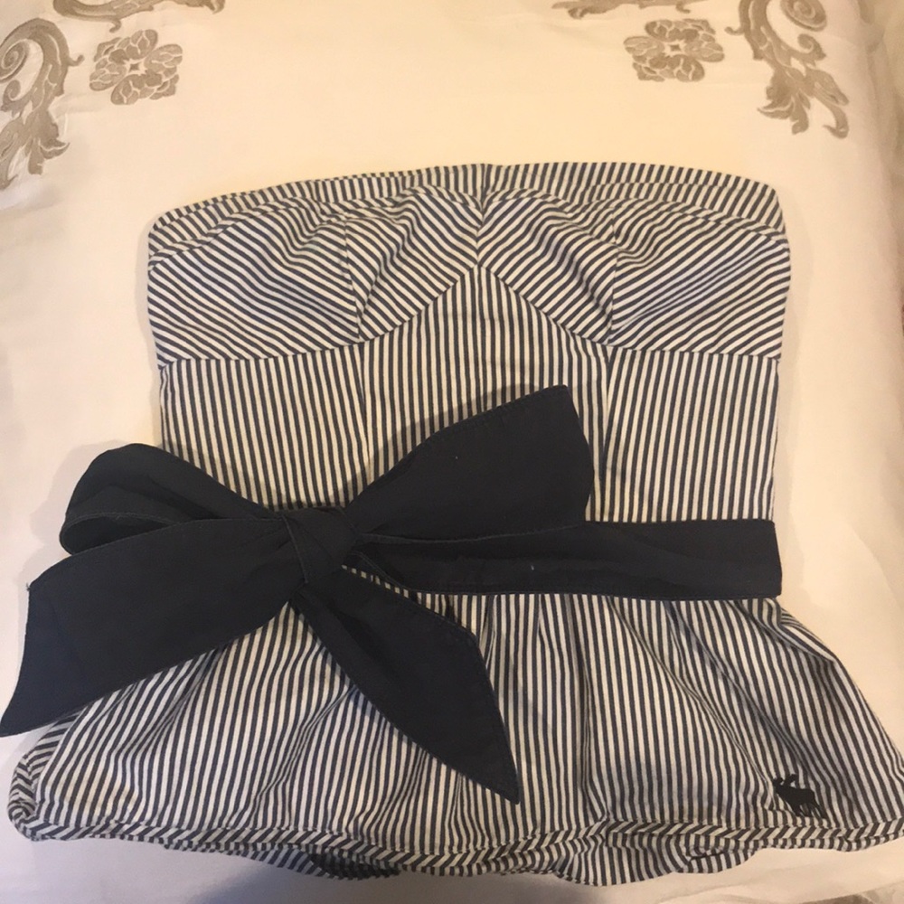 Abercrombie and Fitch Striped peplum tube top